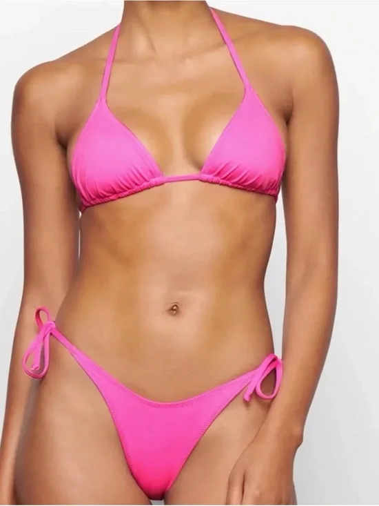 SKIMS hot pink taffy bikini top