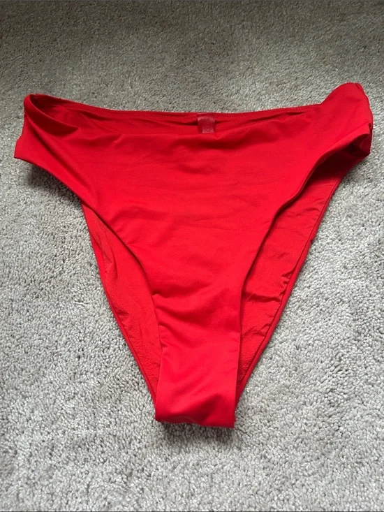 SKIMS Bright Red High-Cut Bikini Bottom