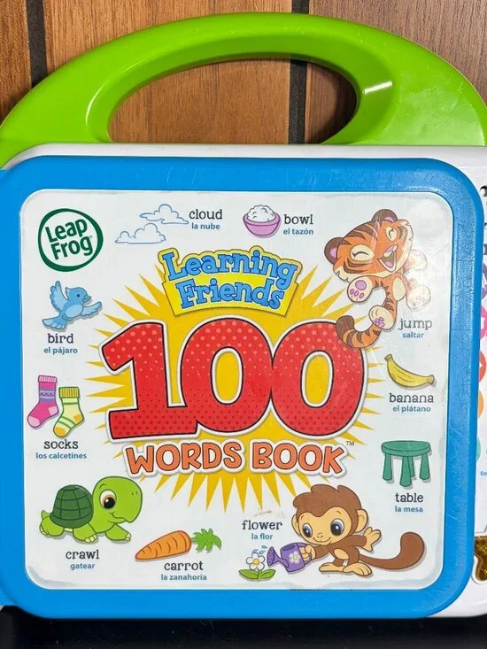 LeapFrog Learning Friends 100 Words Book Educational Bilingual English Spanish