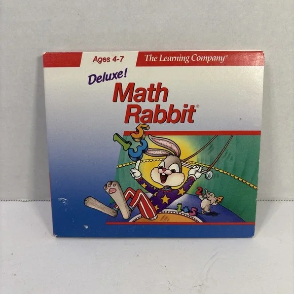 Deluxe Math Rabbit PC CD-ROM The Learning Company Ages 4-7 Version 1.0 Vintage