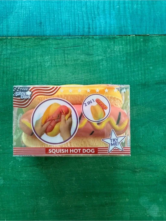 Squish Hot Dog Kids Learning Toy - Pink & Yellow