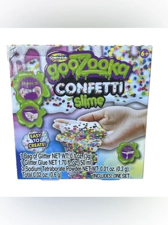 New Creative Kids GooZooka Confetti Slime Kit Make Your Own DIY Gift