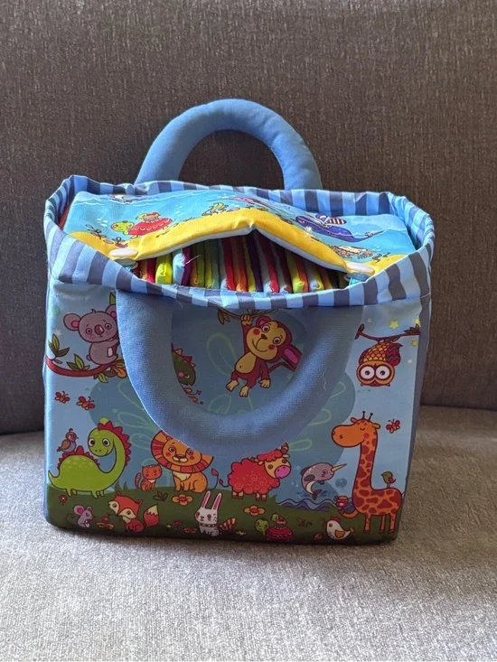 TEYTOY Baby Toy Zoo Series 26pcs Soft Alphabet Cards with Cloth Bag
