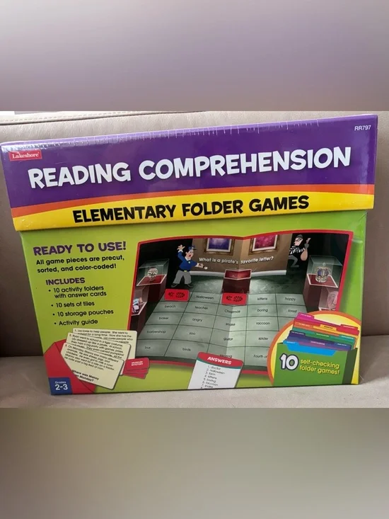 Lakeshore Reading Comprehension Elementary Folder Games Grades 2-3 NEW SEALED