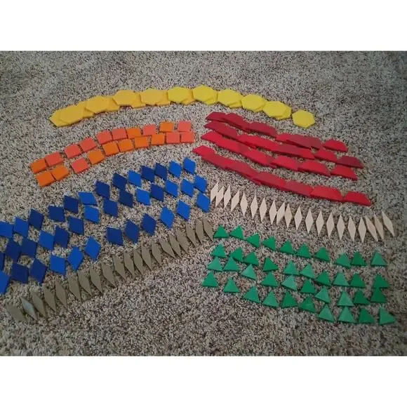 Pattern Blocks Lot of 200 Math Manipulative‎ Learning Home School Multicolor