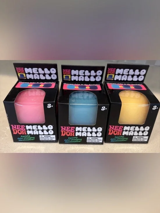Nee Doh Mello Mallo Color-Changing Squishy Toy - Pink, Blue, Yellow