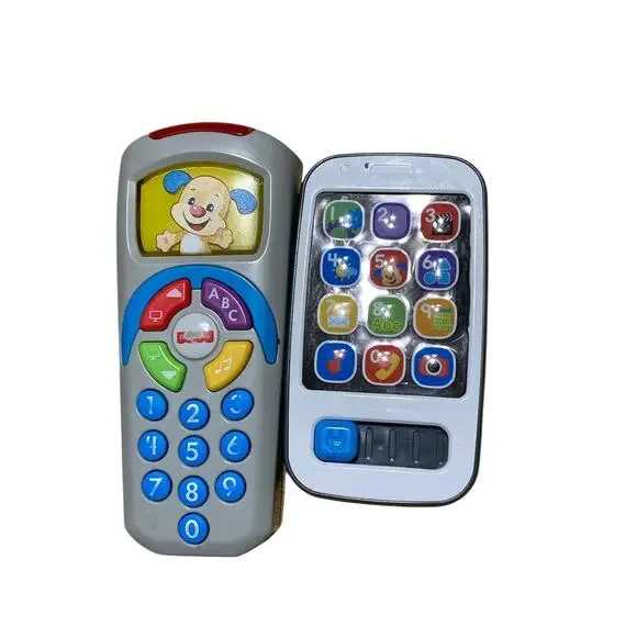 2014 Fisher-Price Mattel LAUGH & LEARN Smart‎ Cell Phone & Remote Control WORKS