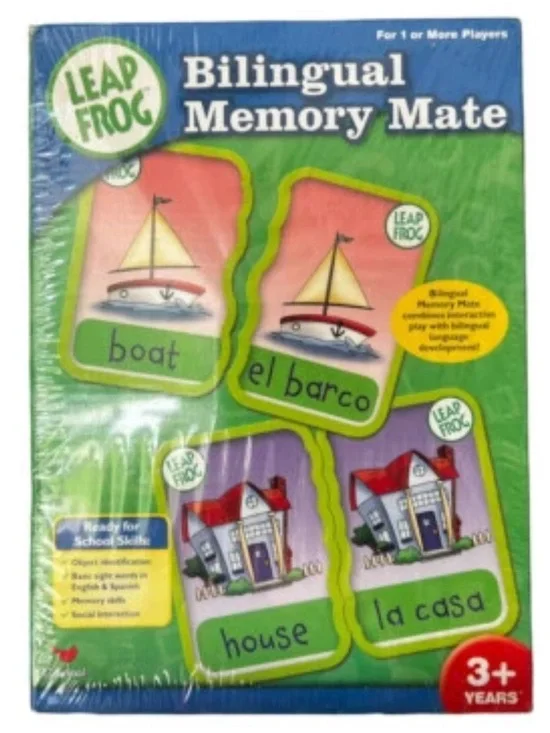 LeapFrog Bilingual Memory Mate Game English Spanish Learning Cards NEW NIP