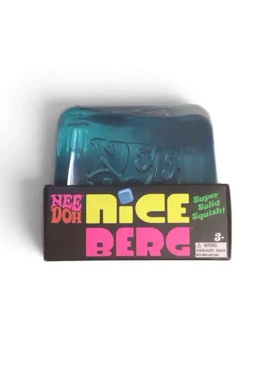 Schylling NeeDoh Nice Berg Blue XL Giant Nee Doh Niceberg Solid Squish Cube New!
