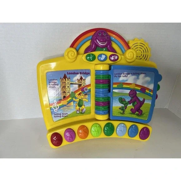 Vintage Barney Musical Nursery Rhymes Piano Book Electronic Interactive Toy