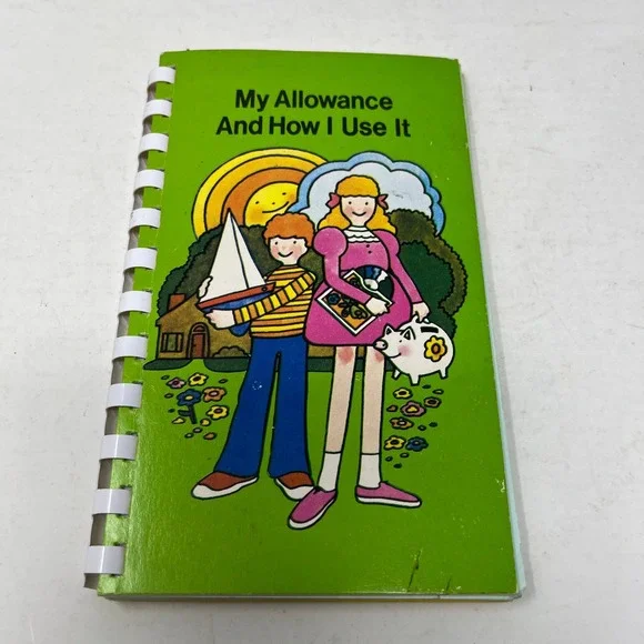 Vintage My Allowance And How I Use It Kids Money Tracker Spiral Notebook Journal