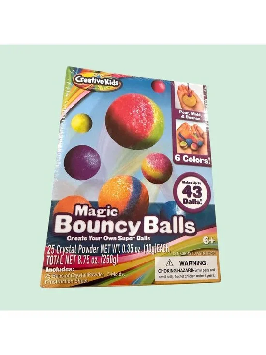Magic Bouncy Ball DIY STEM Toys -Science Kit for - 25 Multicolor Bags & 5 Molds
