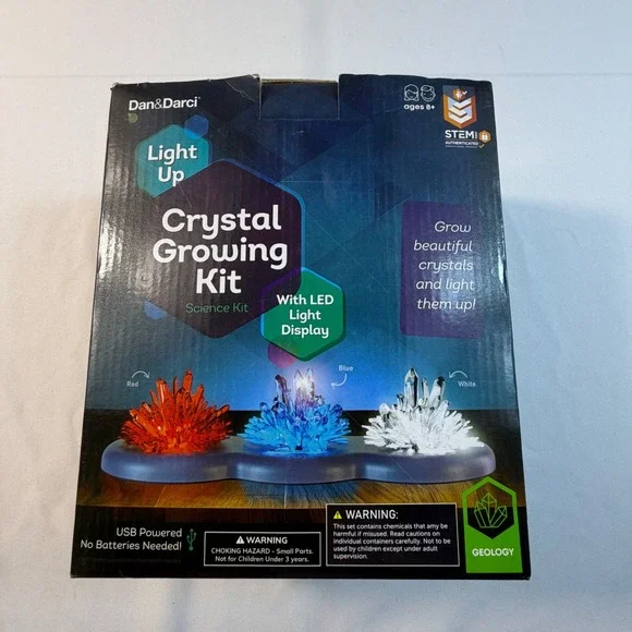Dan&Darci Light Up Crystal Growing Kit STEM Science Geology Kit MINIEX‎