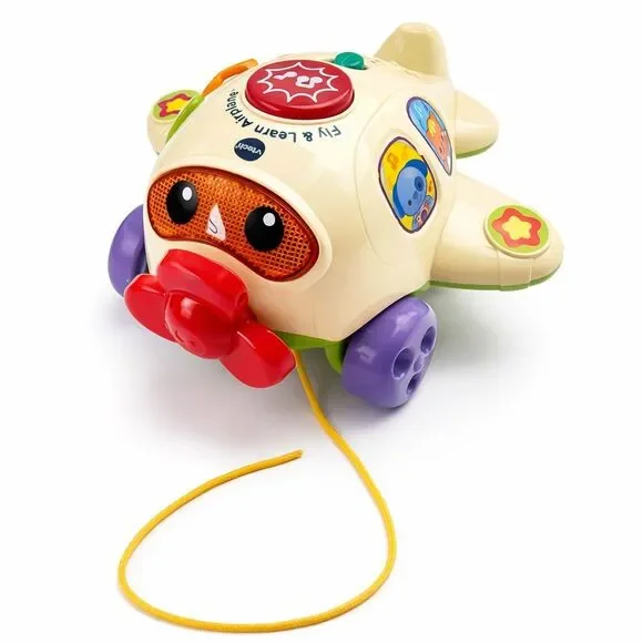VTech Fly & Learn Airplane Pull Toy Interactive Musical Learning Plane