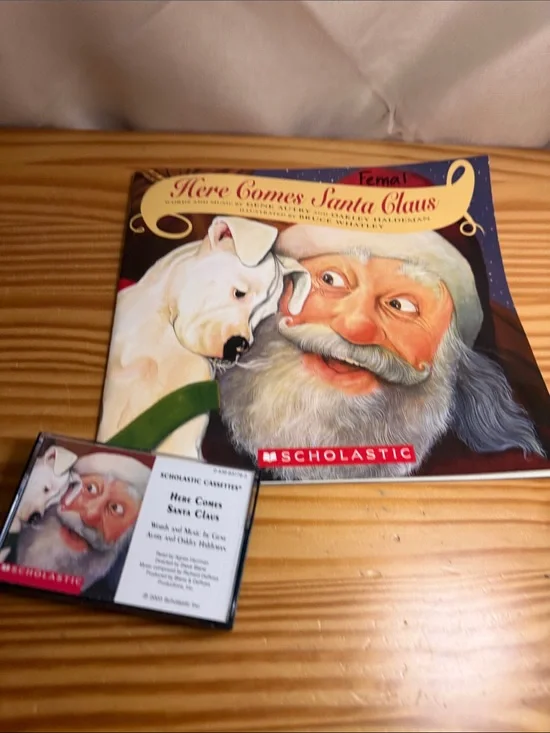 Vintage Here Comes Santa Claus Read-Along Book & Cassette Tape Set