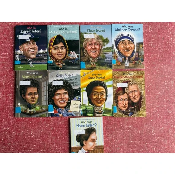 Who Was Is Were Biography Books Lot 9pc Marie Curie Rosa Parks Malala Homeschool