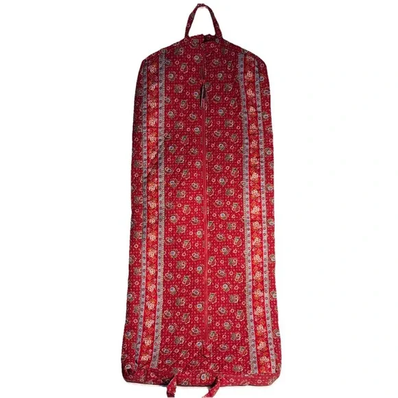 Hanging Folding Garment Bag Vera Bradley Travel Bag Quilted Red Good Condition