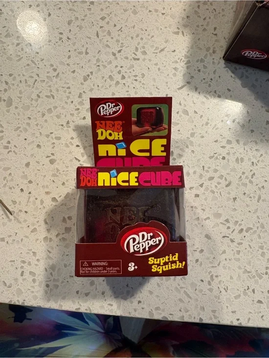 Dr Pepper Nee Doh Nice Cube Squishy Toy - Dark Red