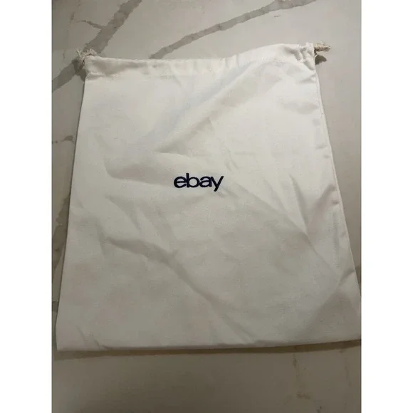 eBay Embroidered White Dust Bag 15x12