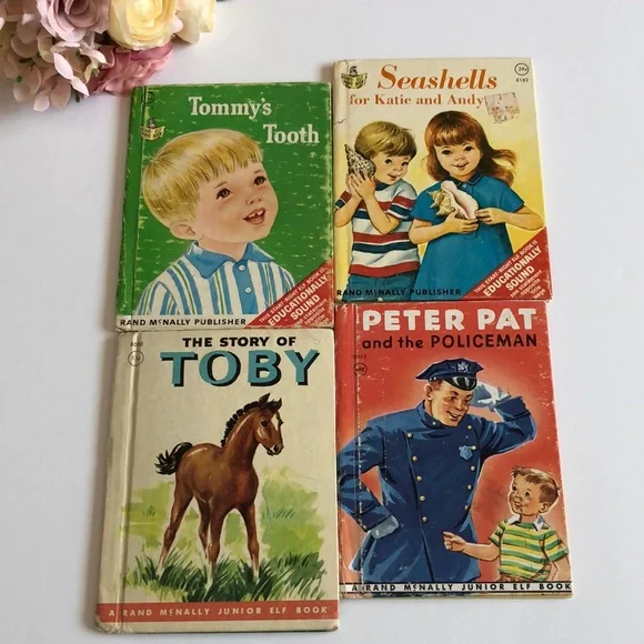 ELF BOOKS Rand McNally Junior Elf Books retro childrens books Vintage