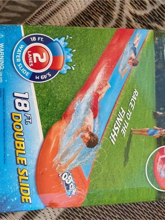 18 ft Double Slide Inflatable Water Slide - Red/Blue