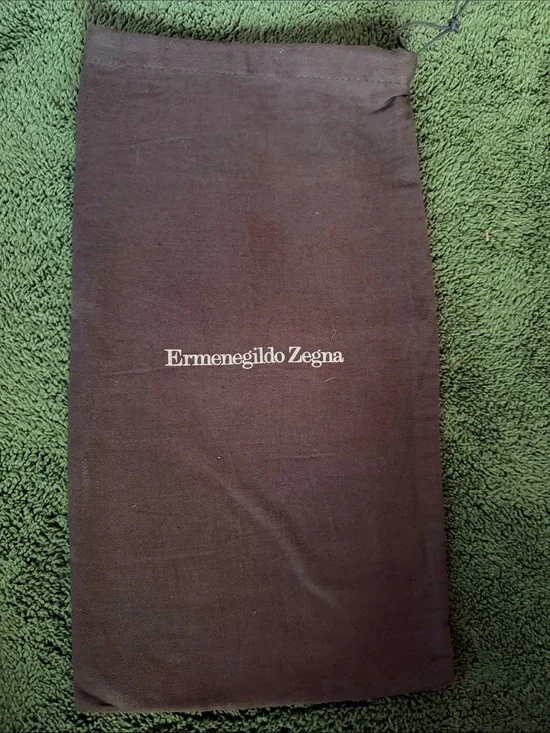 Ermenegildo Zegna Black Drawstring Dust Pouch with White Logo