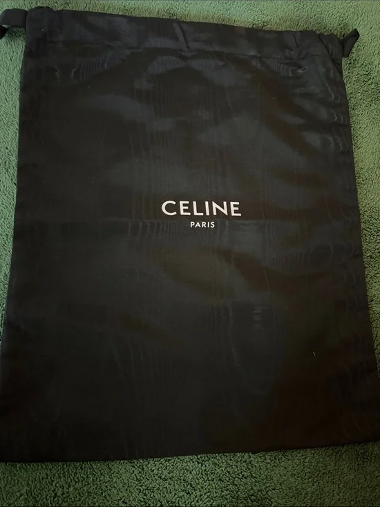 Celine Black Drawstring Logo Dust Bag