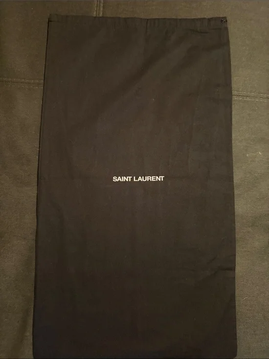 Saint Laurent Black Drawstring Dust Bag with White Logo