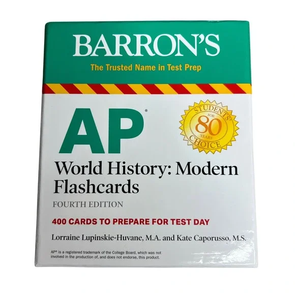 Barrons AP‎ World History Modern Flashcards Fourth Edition 400 Cards Test Prep