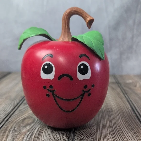 Vintage Fisher-Price Happy Apple Toy With Bell Inside