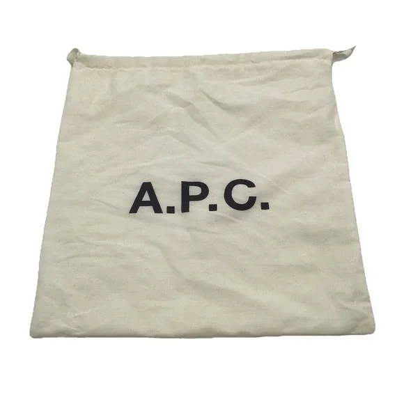 A.P.C. Logo Cotton Drawstring Dust Bag Shoe Bag Cream 13x14 Storage Pouch