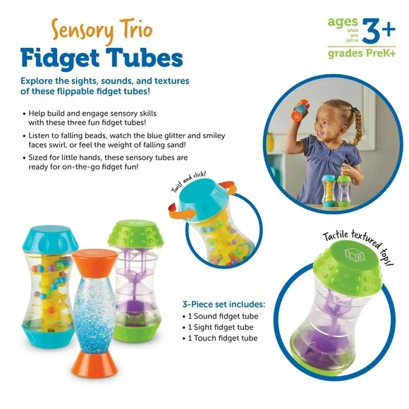 Learning Resources Sensory Trio Fidget Tubes Fine Motor Skills‎ Sensory Toys NEW
