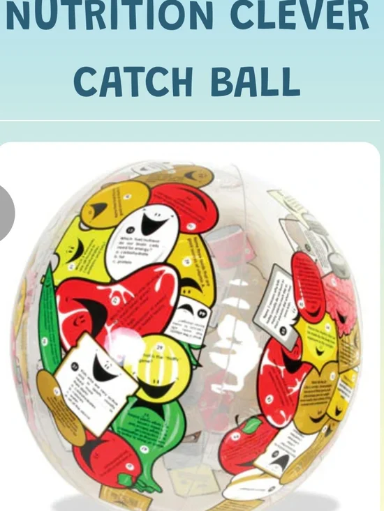 Clear Inflatable Catch Ball with Colorful Fruit Graphics