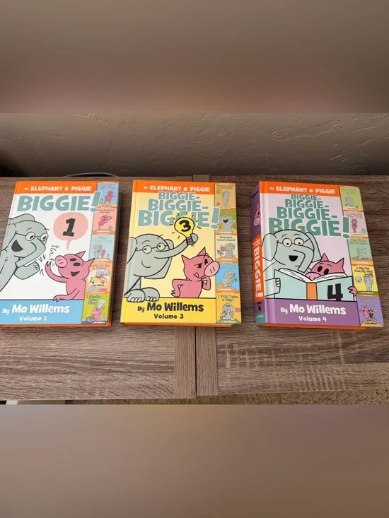 Biggie & Piggie Collection - volume 1, vol 3, and vol 4. Five books within each