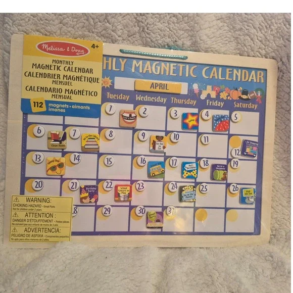 Melissa & Doug My First Daily Magnetic Calendar Wooden 3750