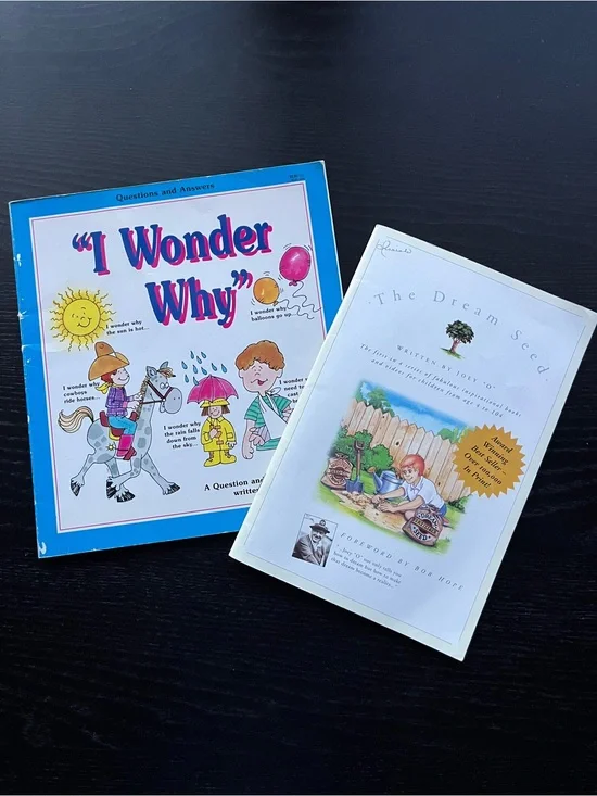 2 Vintage Children Books - I Wonder Why / Blue Children's Question & Answer Book