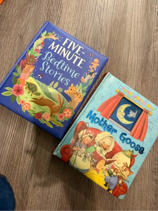 Five Minute Bedtime Stories & Mother Goose book of songs/rhymes
