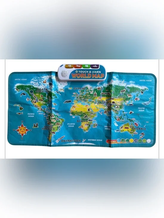 Leap Frog Interactive World Map Touch and Learn Slightly Used