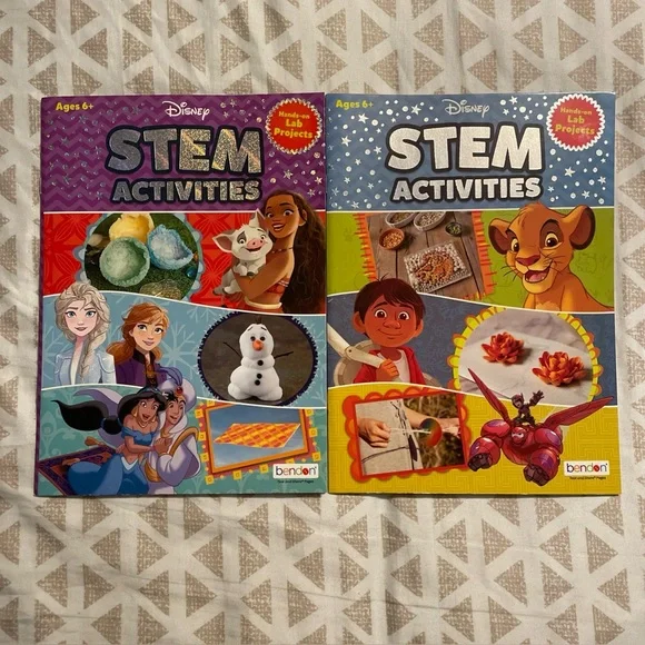Disney STEM Activities Hands On Lab Projects Science Books Lot of 2 Brand New