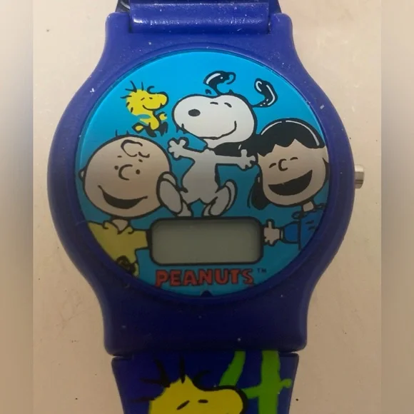 Peanuts Blue Charlie Brown Kids Watch 1990.