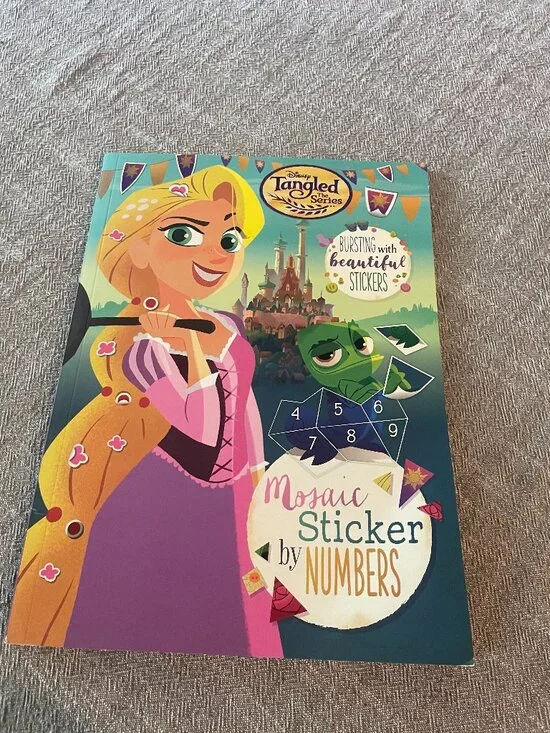 DISNEY TANGLED MOSAIC sticker by number art activity book New Colorful!