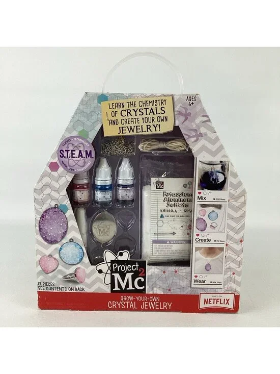 Project MC2 Grow Your Own Crystal Jewelry Kit STEAM Craft Set 2018 MGA New
