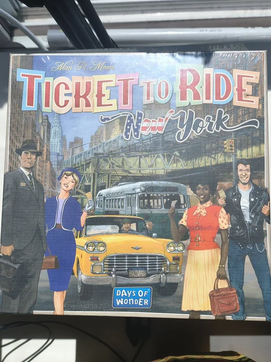 Ticket to Ride New York Board Game - Colorful Vintage Map Art