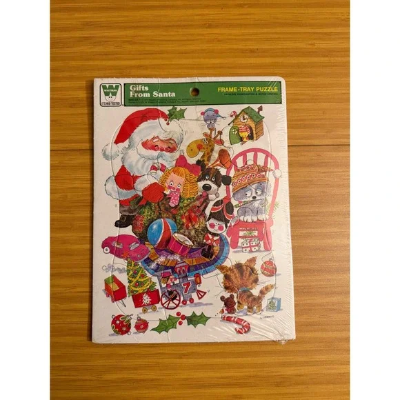 Vintage Gifts From Santa Frame Tray Jigsaw Puzzle‎ Kids Christmas Holiday NEW