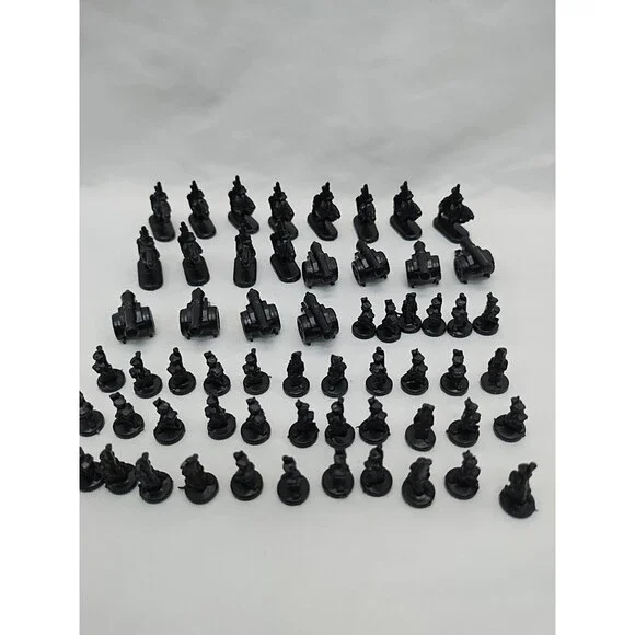 Set Of (60) 1993 Risk Black Board Game Player Pieces