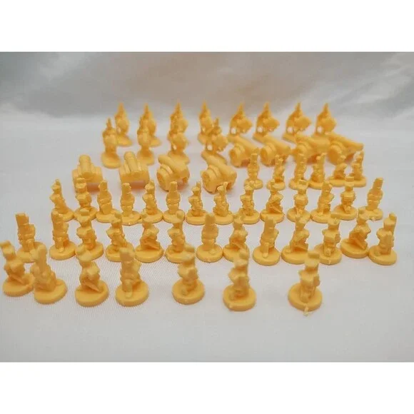 Set Of (60) 1999 Risk Yellow Board Game Player Pieces