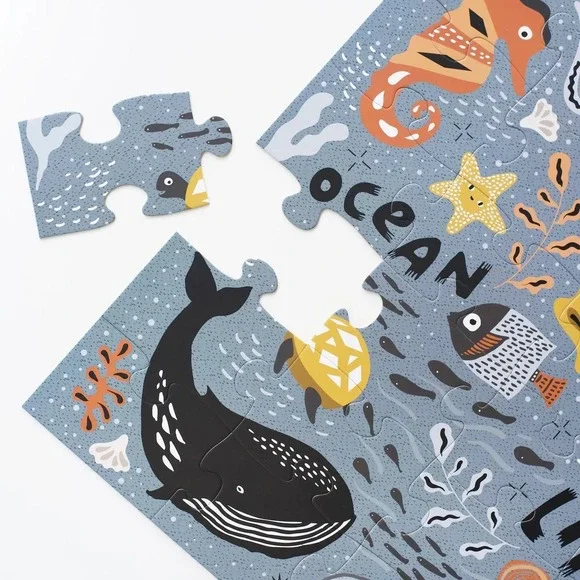 Wee Gallery Montessori Ocean Life Large Floor Puzzle 24 Pieces Open Box NEW
