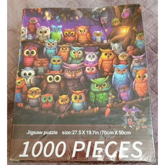 1000 Piece Colorful Owl Family Jigsaw Puzzle 27.5