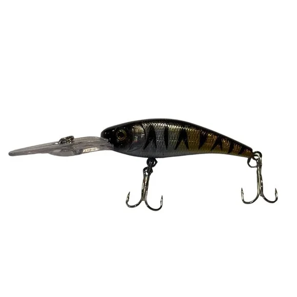 Deep Diving Crankbait Fishing Lure Silver Gold Perch Pattern 4 Inch