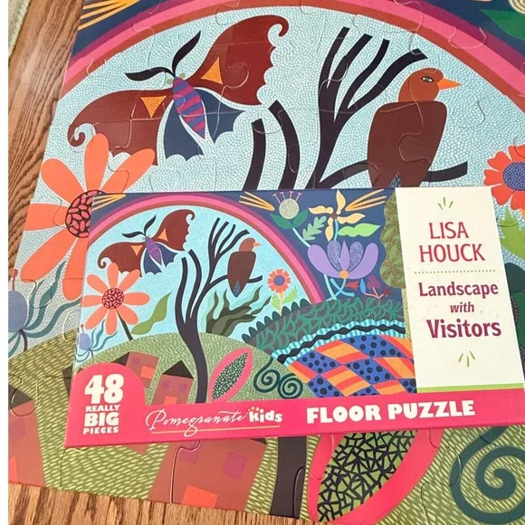 Lisa Houck‎ Landscape with Visitors Floor Puzzle Pomegranate Kids 48 Big Pieces